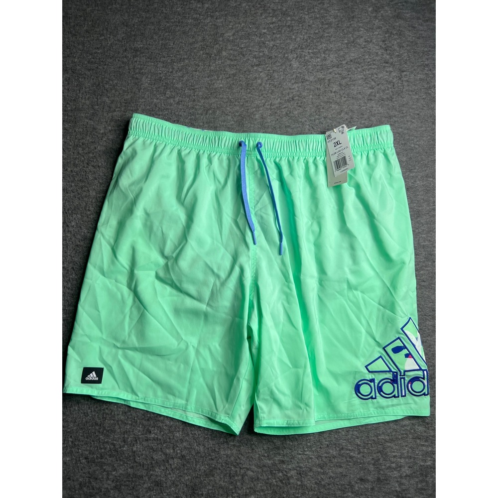 Adidas Mens Flor Log CLX CL Swim Shorts Pulse Mint Green HT2139 2XL NWT